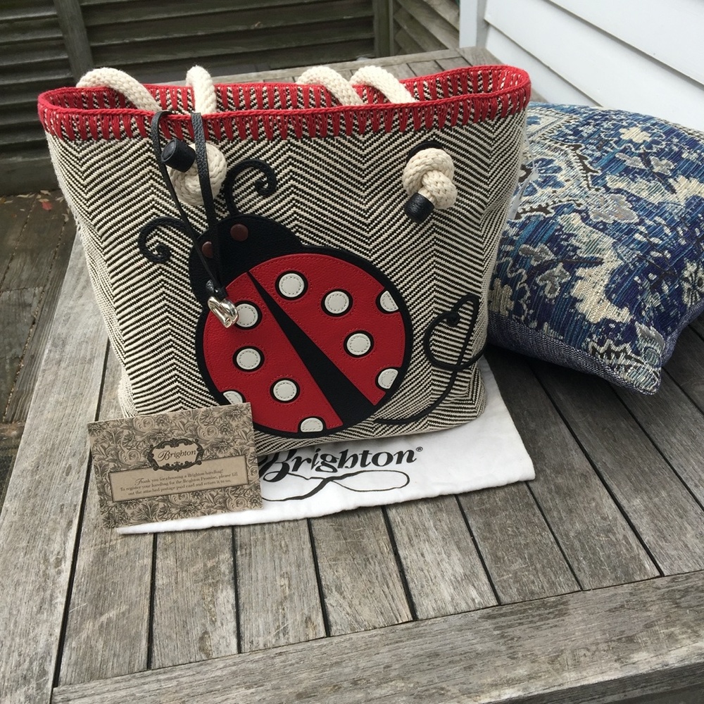 NWT Brighton Dotty Lady bug tote